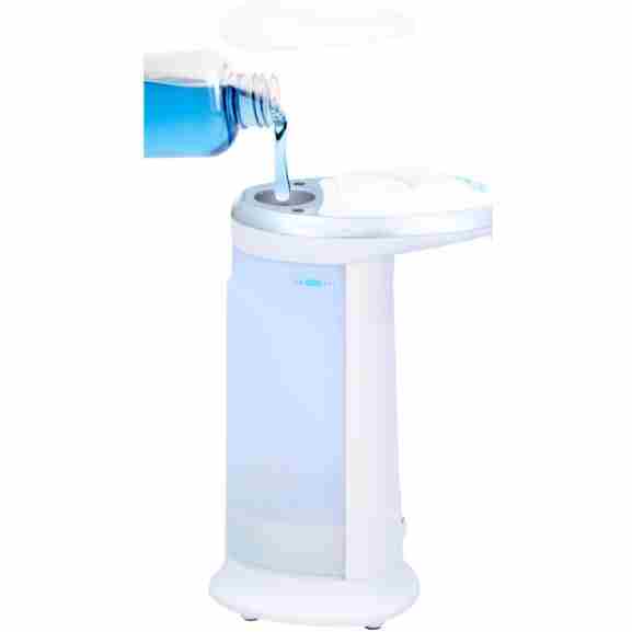 Witte zeepdispenser met sensor voor vloeibare zeep en handgel