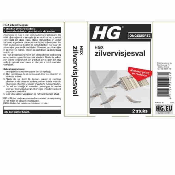 Hg zilvervisjesval met lijmlaag, effectief tegen zilvervisjes