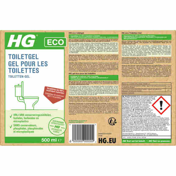 Hg Eco Toiletgel in gebruik, effectief tegen kalkaanslag en vuil