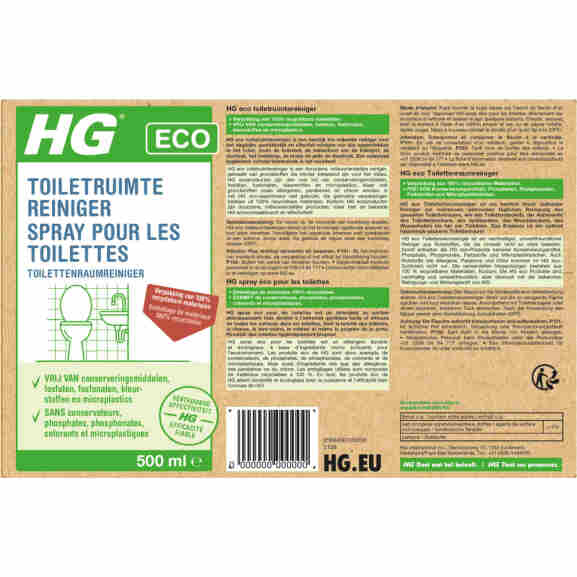 Hg Eco Toiletreiniger spray voor frisse toiletbril
