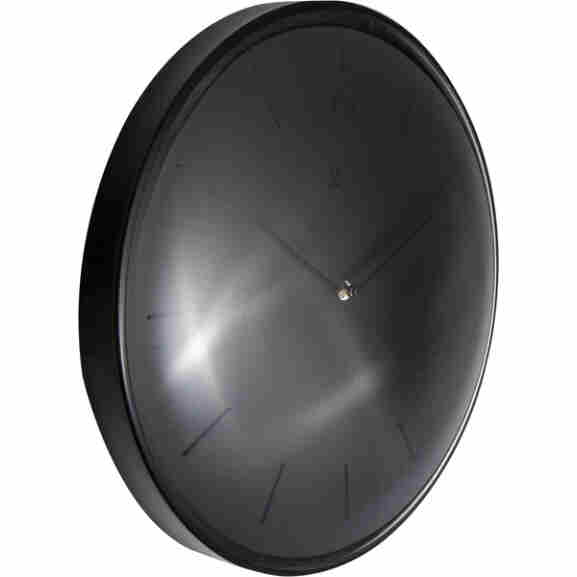 NeXtime Ne-3235Zw zwarte wandklok met dome-lens