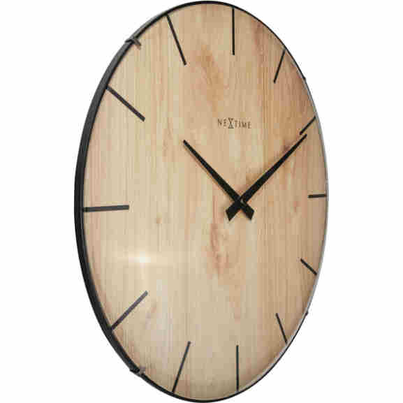 Nextime klok met naturel lichtbruine houten look