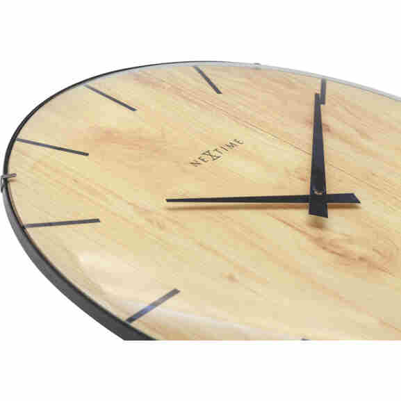 Nextime wandklok met stil uurwerk en gebold glas