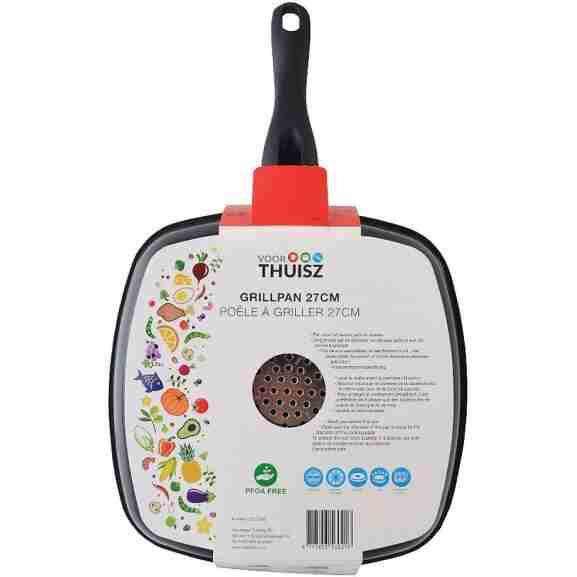 Zwarte Voor Thuisz Como Grillpan met ergonomische Soft Touch handgreep