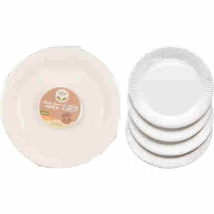 Witte papieren borden van 18 cm, set van 20 stuks