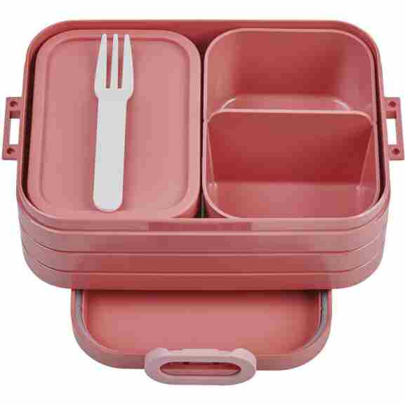 Mepal Take A Break lunchbox in stijlvol roze, perfect voor dagelijkse lunch met gescheiden compartimenten voor verschillende
