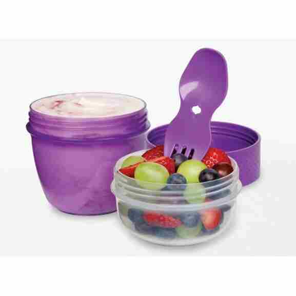 Sistema Snack Capsule 515 ml kunststof maaltijdbox met praktische vork-lepel combinatie voor lunch onderweg