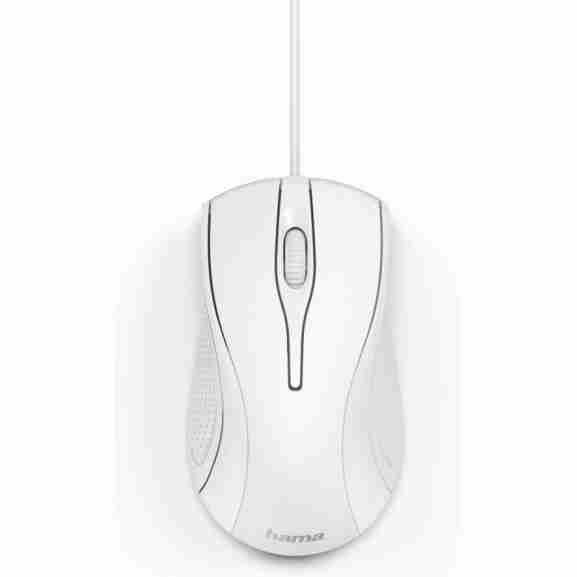 Hama witte optische muis met scrollwiel en 150 cm kabel