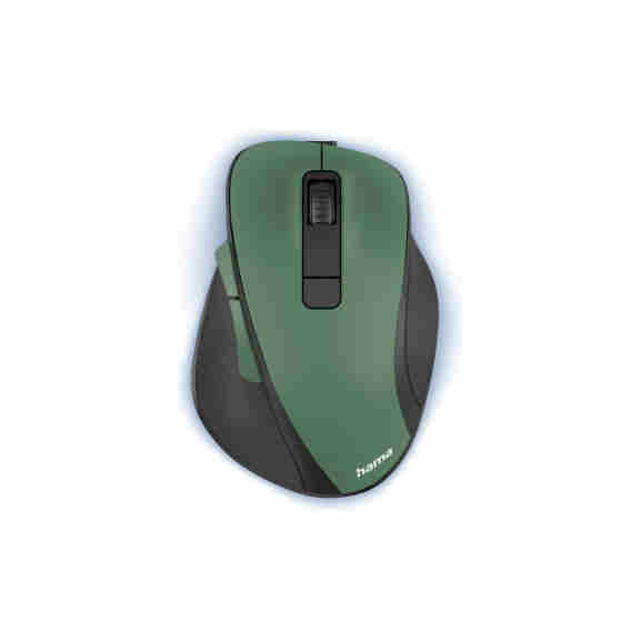 Hama optische draadloze muis in bosgroen met ergonomisch ontwerp en BlueWave-technologie