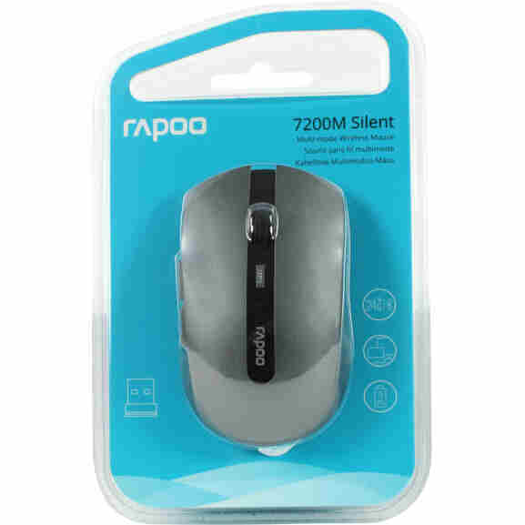 Rapoo grijze muis met verstelbare 1600 DPI sensor en multi-mode verbinding