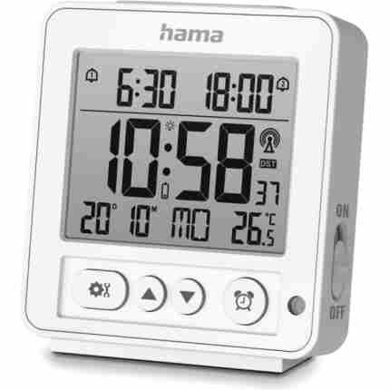 Hama Digitale Radiogestuurde Lcd Wekker Rhodos Wit