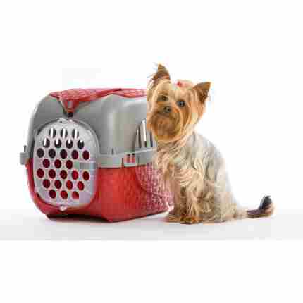 Bama Pet Transportbox 59X38X37 Cm Rood/Zilver