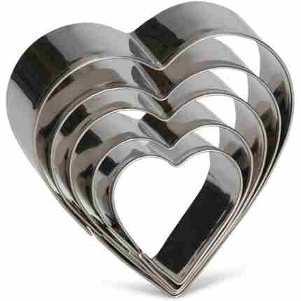 Patisse Uitsteekvormen Hart Set Van 5 Stuks Rvs