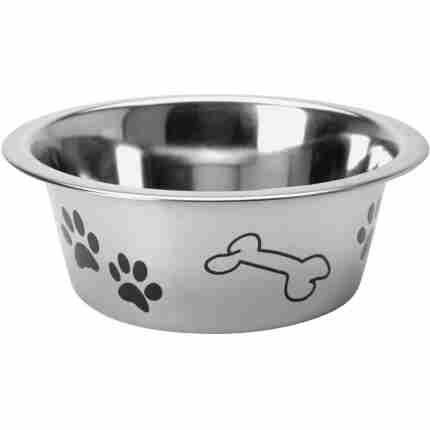 Basic Hondenvoerbak Met Print 16 Cm Rvs